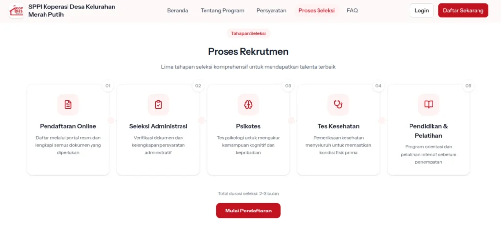 Link Daftar Rekrutmen SPPI Kopdes Merah Putih 2026, Pendaftaran Buka Tanggal Berapa?